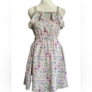 BLUSH by Us Angels Kids' Sleeveless Cutout Floral Print Cream Sundress